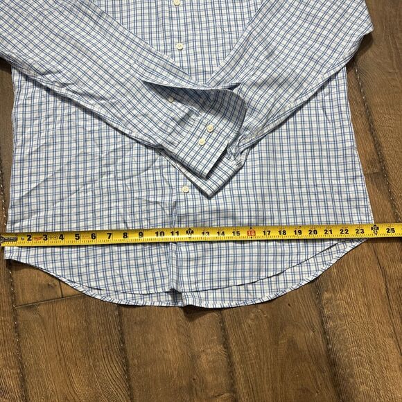 Peter Millar Men’s Blue Seaside Finish Long Sleeve Button Flag Logo Large - Picture 3 of 7